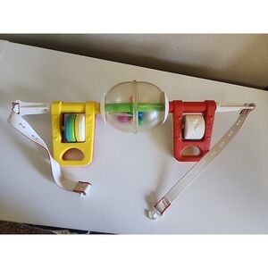 Vintage Fisher Price Crib Play Gym Busy Baby Activity Mobile Rattle Toy #199